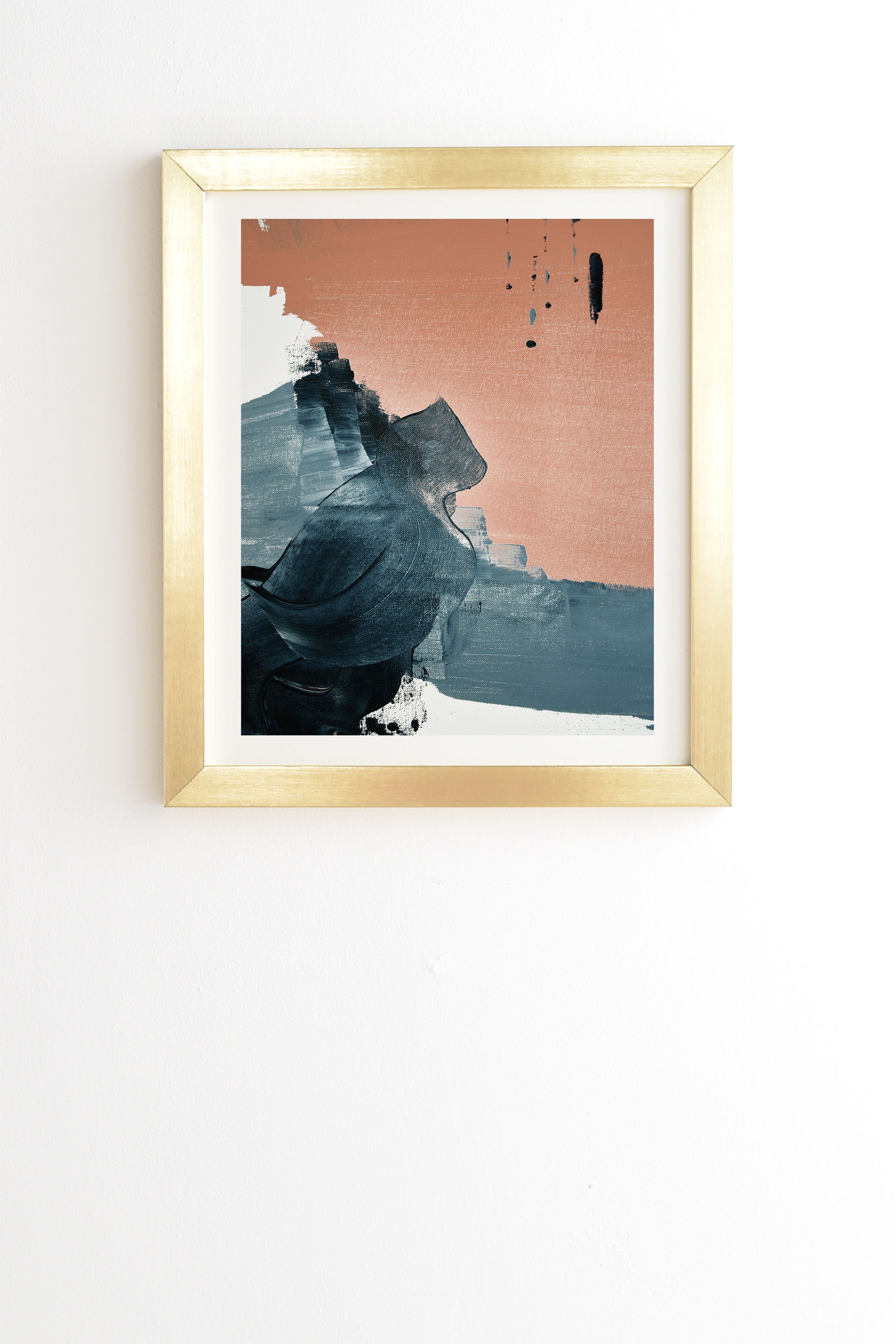 Renew A Minimal Abstract Piece by Alyssa Hamilton Art - Framed Wall Art Basic Gold 19" x 22.4" - Image 0