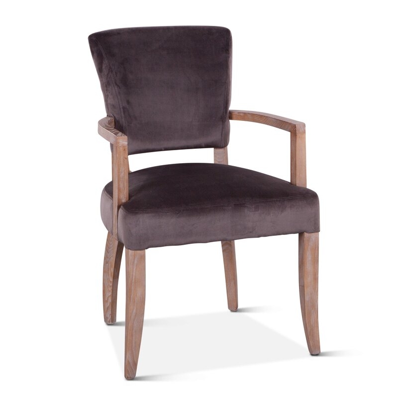 Home Trends & Design Portia Upholstered Arm Chair Upholstery Color: Asphalt Gray Velvet - Image 0