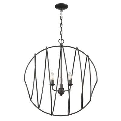 Lacey-Lou Large 3-Light Industrial Orb Chandelier - Image 0