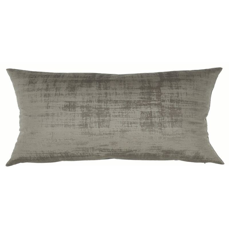 TOSS by Daniel Stuart Studio Dublin Feather Abstract Lumbar Pillow Color: Slate, Size: 12" H x 26" W - Image 0