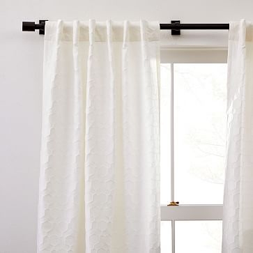 Honeycomb Jacquard Curtain, Pearl, 48"x96" - Image 3
