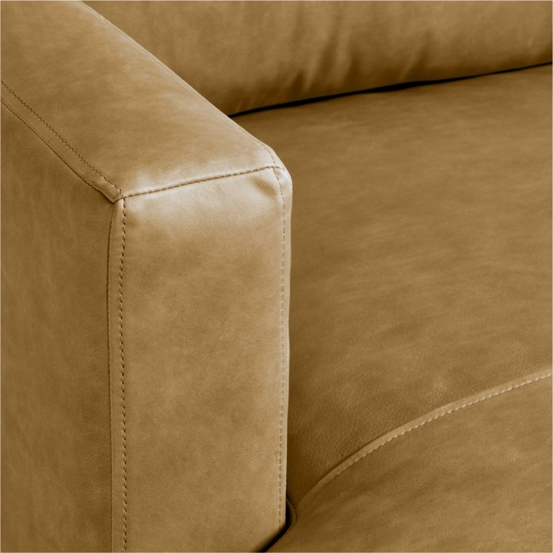 Barrett II 91" Leather Left-Arm Storage Chaise Lounge Sectional Sofa - Image 4