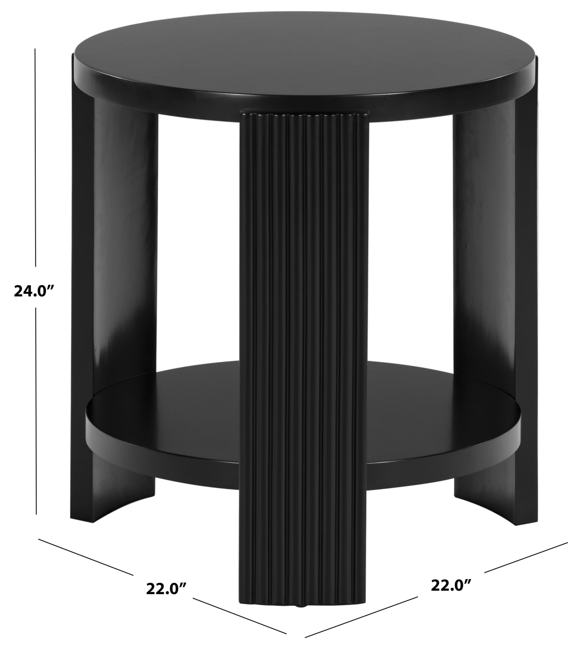 Liabella Round Wood Accent Table - Black - Image 7