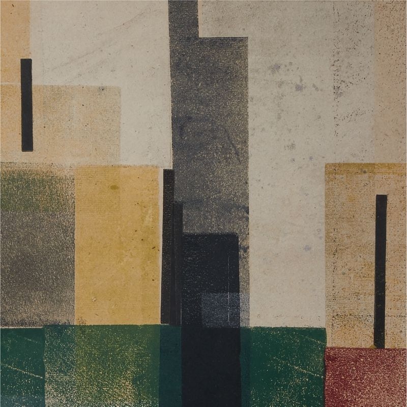 'Composition' Framed Reproduction by Hendrik Nicolaas Werkman 24"X36" - Image 1