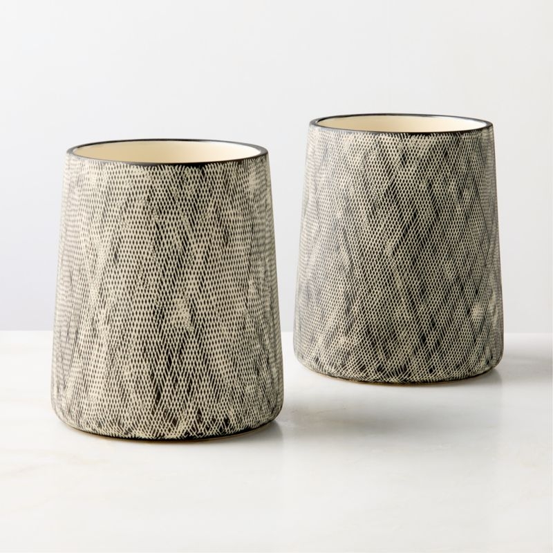 Kari White and Black Cross Hatch Utensil Holder - Image 3