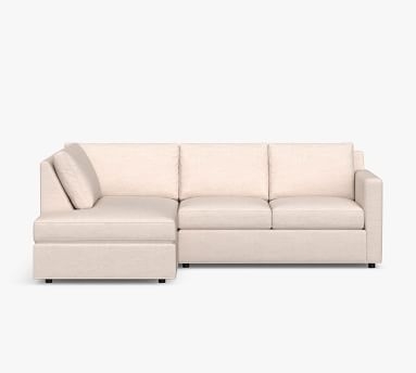 Sanford Square Arm Upholstered Left Sofa Return Bumper Sectional, Polyester Wrapped Cushions, Performance Boucle Pebble - Image 1