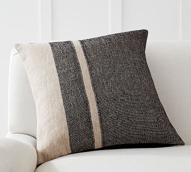 Kimana Striped Pillow Cover, 20 x 20", Charcoal Multi - Image 0