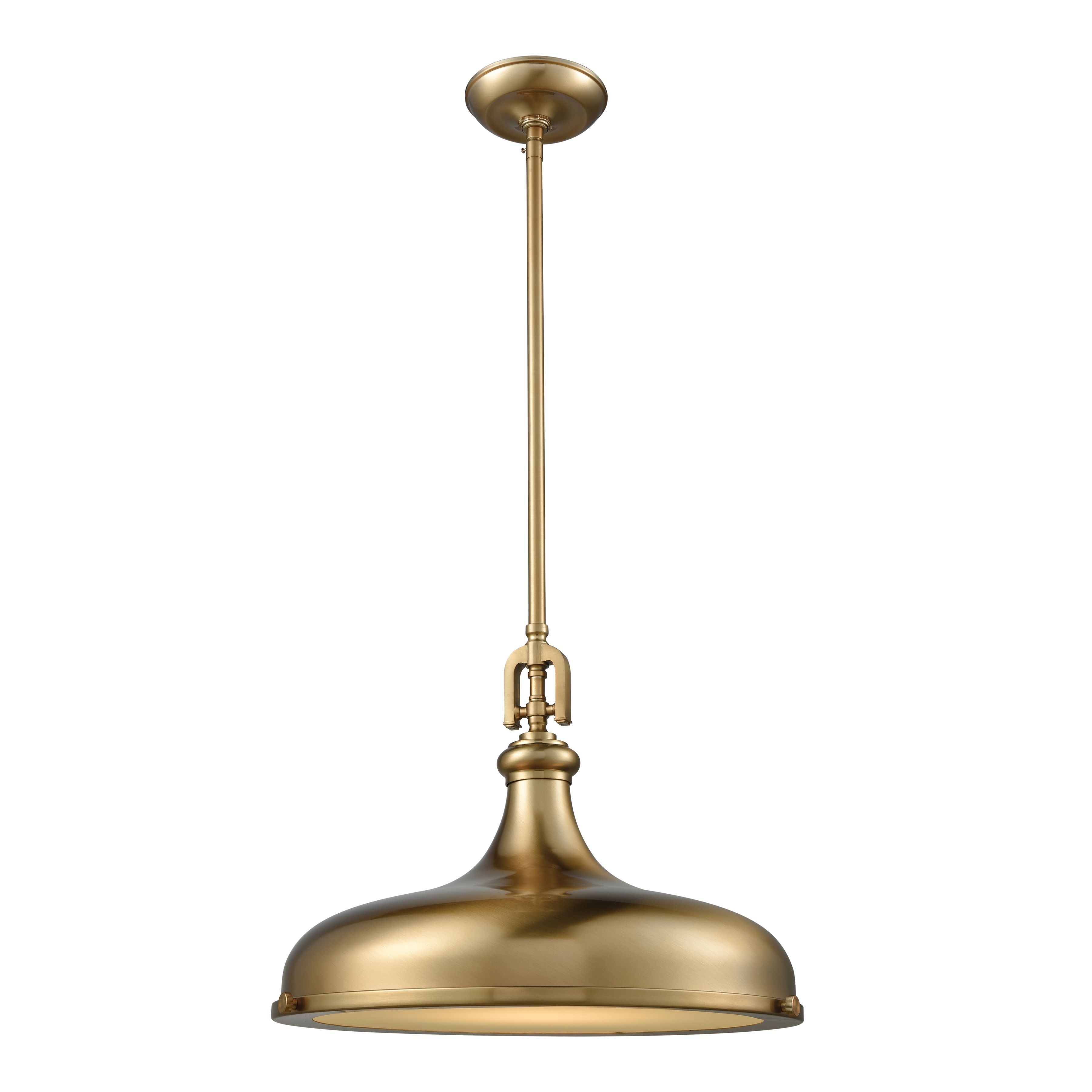 Rutherford 18'' Wide 1-Light Pendant - Satin Brass - Image 0