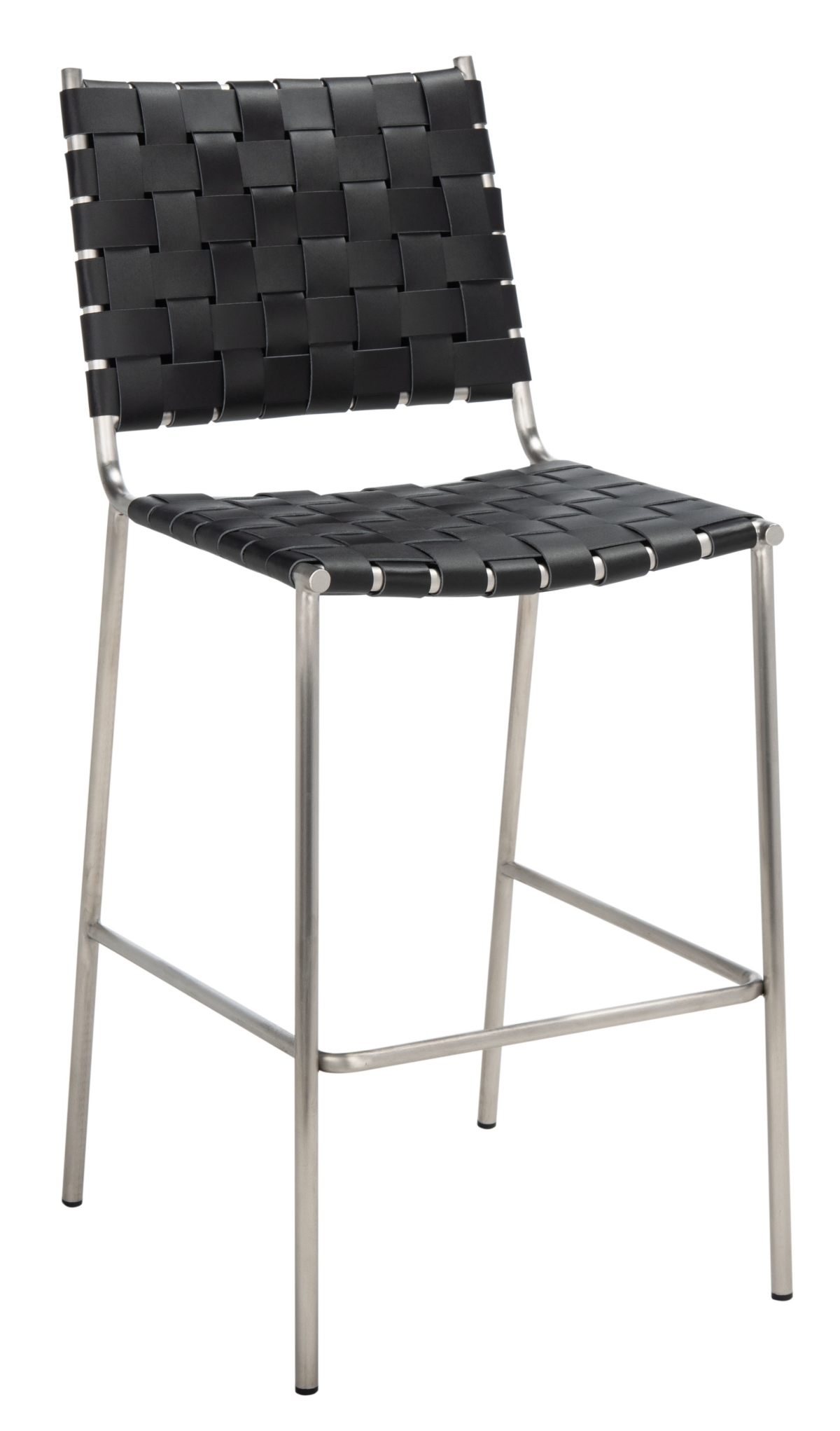 Bahari Woven Counter Stool - Black / Silver - Safavieh - Image 6