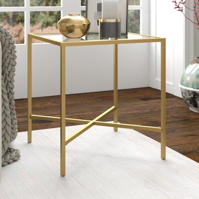 Eudell Glass Cross Legs End Table - Image 0