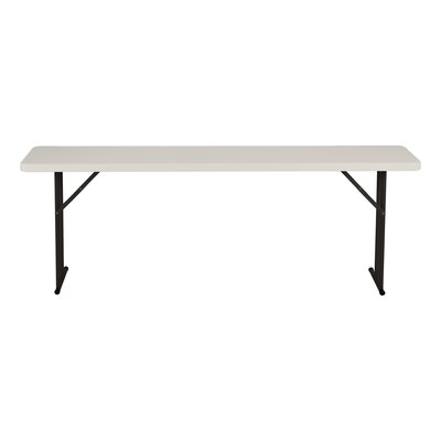 Norwood Commercial Furniture 5 Ft Multipurpose Indoor Outdoor Heavy Duty Portable Blow Molded Plastic Folding Training Seminar Table (18" W X 60" L) White - Image 0