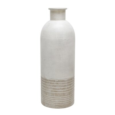 Ivory/Beige Metal Table Vase (In Stock May 2021) - Image 0