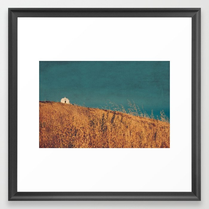 Fields Of Gold - Landscape And Chapel Framed Art Print by Ingrid Beddoes Photography - Scoop Black - Medium(Gallery) 20" x 20"-22x22 - Image 0