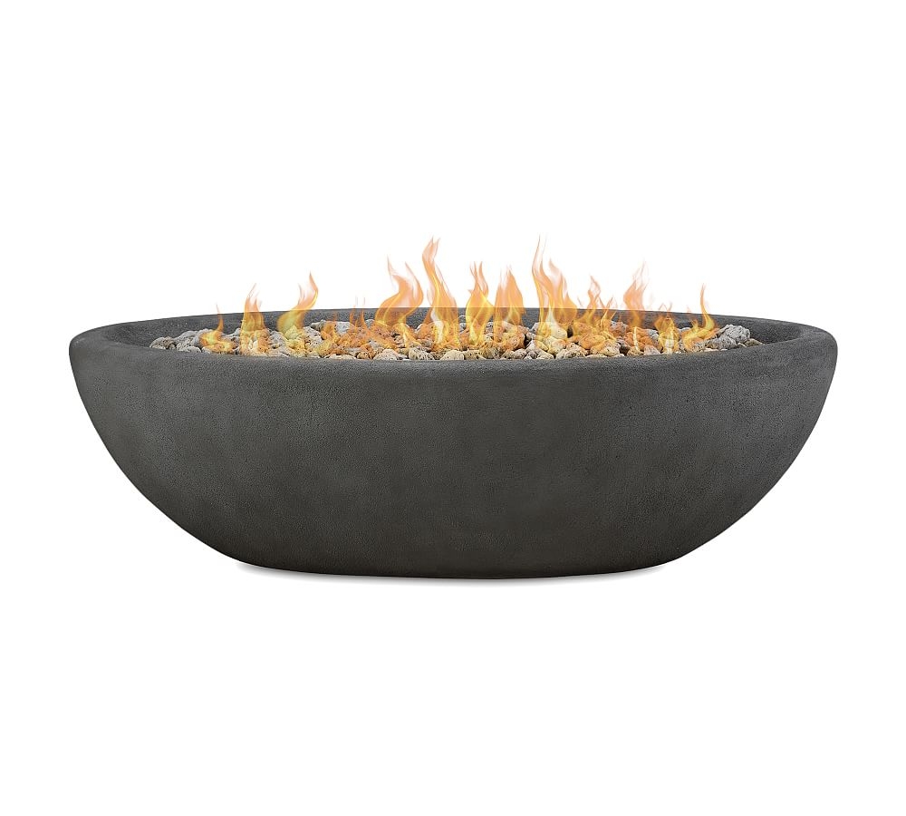 Blackwell 58" X 17.5" Oval Concrete Propane Fire Pit, Shale - Image 0
