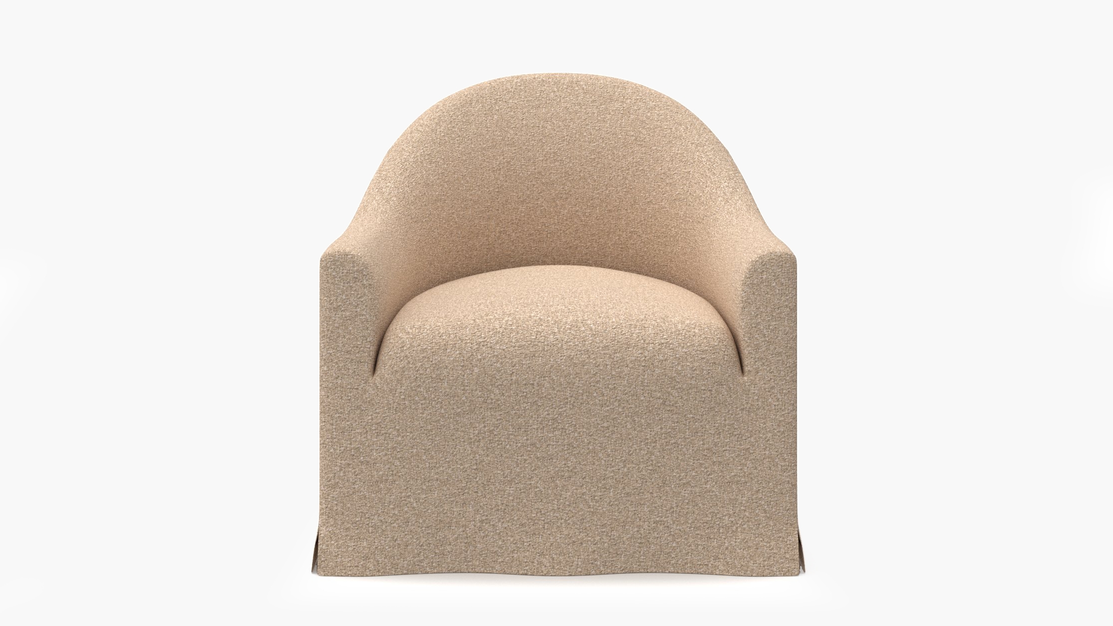 Slipcover Swivel Chair, Buff Boucle - Image 0
