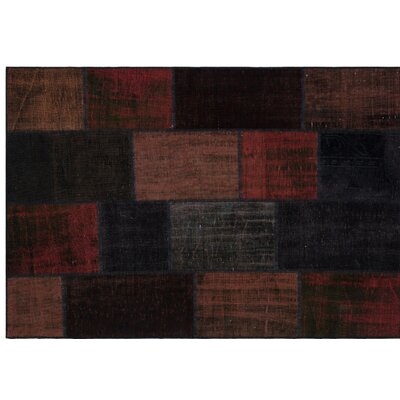 One-of-a-Kind Lidgate Hand-Knotted 1960s Turkish Black/Peach 5'3" x 7'7" Area Rug - Image 0