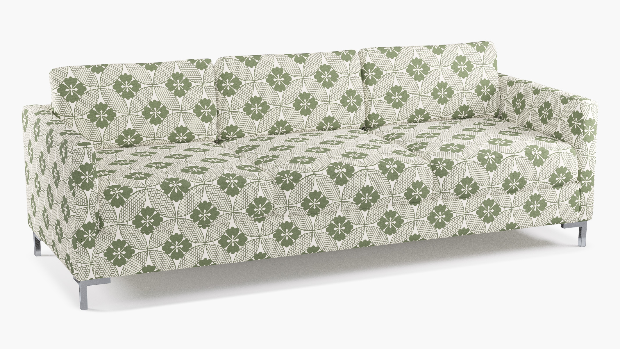 Modern Sofa, Sage Solaire, Chrome L Leg - Image 1