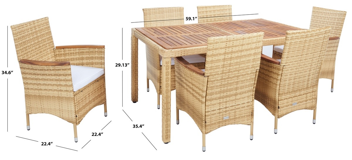 Ashwin Dining Set - Natural/White - Safavieh - Image 9