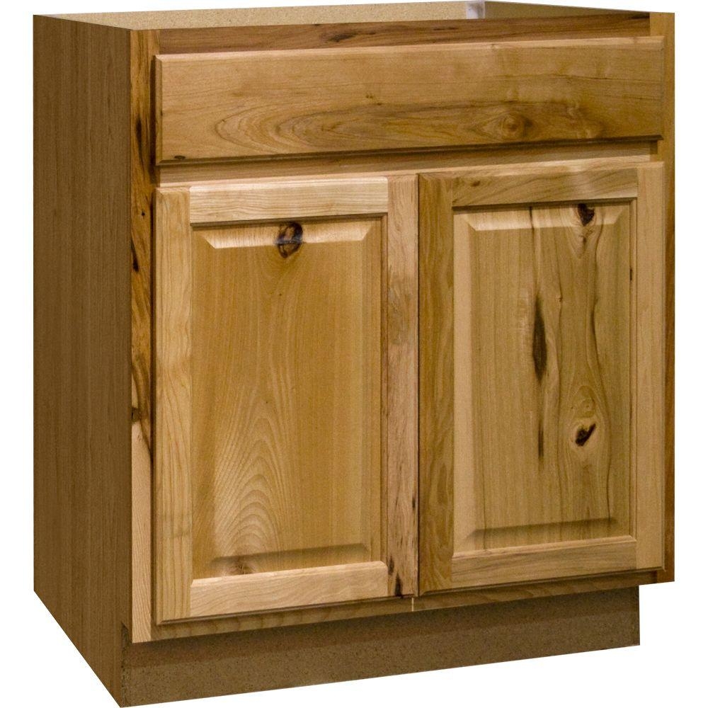 Hampton Assembled 30x34.5x24 in. Sink Base Kitchen Cabinet in Natural Hickory - Image 0