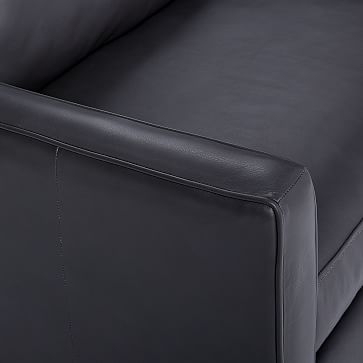 Paidge Sofa, Sauvage Leather, Charcoal, Poly, Taper Chocolate - Image 3