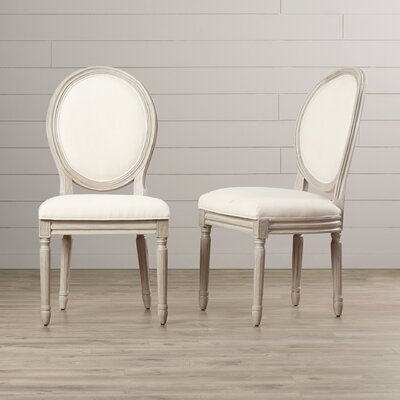Anaya Linen Upholstered Upholstered King Louis Back Side Chair - Image 0