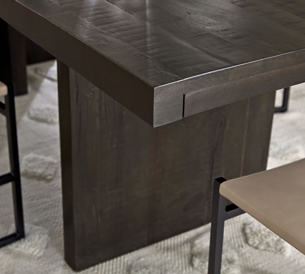 Rocklin Reclaimed Wood Extending Dining Table, Rustic Black - Image 7
