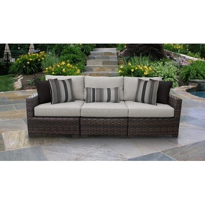 River Brook 3 Piece Outdoor Patio Sofa with Cushions - Image 0