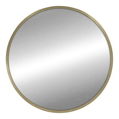 Round Wall Mirror With Matte Gold Finish - Image 0