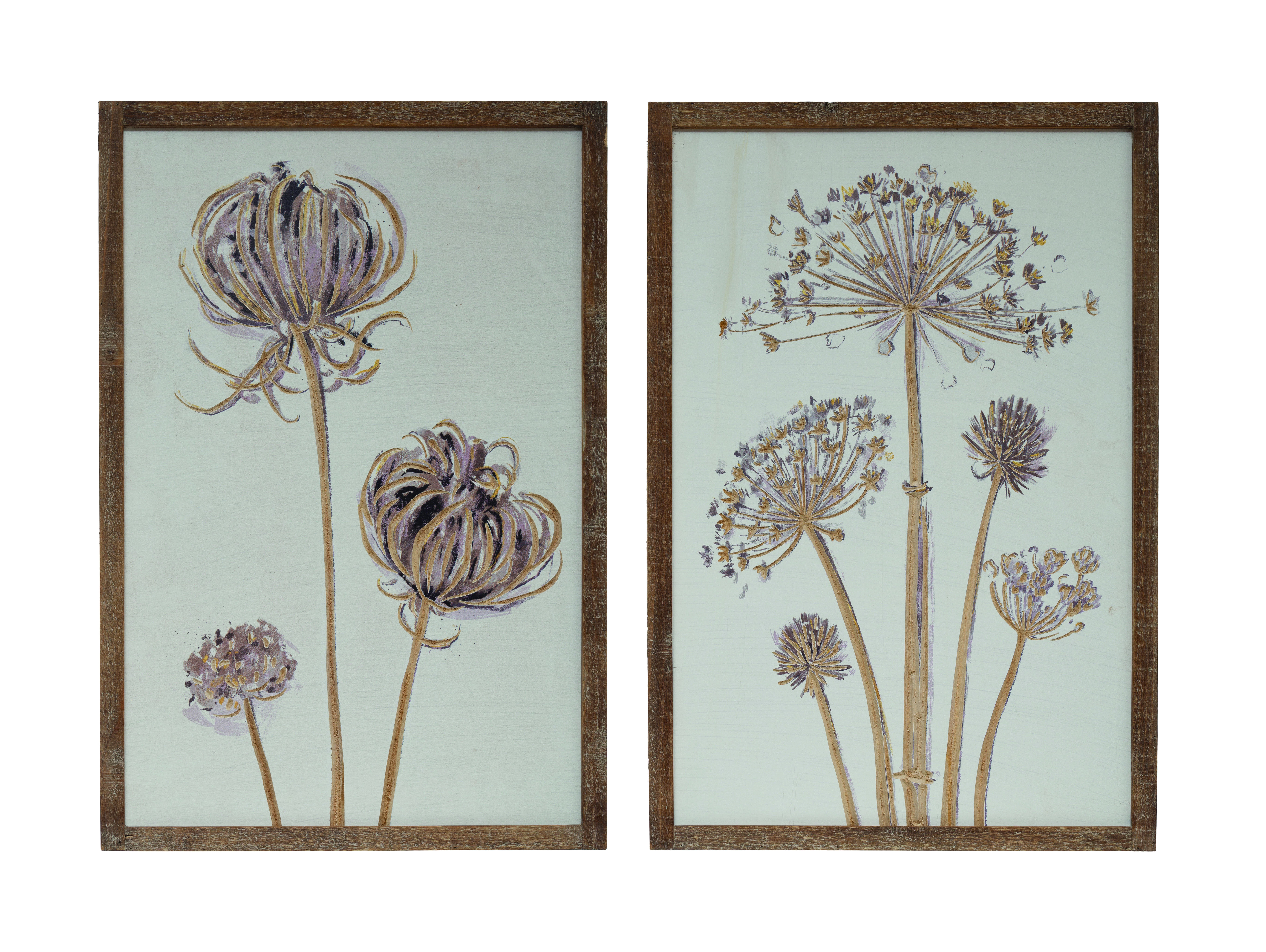 Engraved Wood Wall Décor with Flower, Set of 2 Styles, 20.25 in. x 30 in. - Image 0