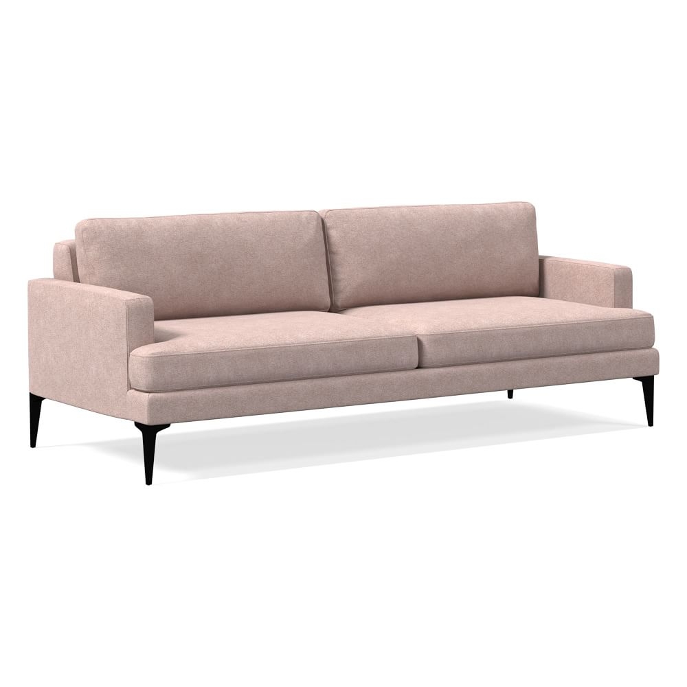 Andes 86" Multi-Seat Sofa, Petite Depth, Distressed Velvet, Mauve, Dark Pewter - Image 0