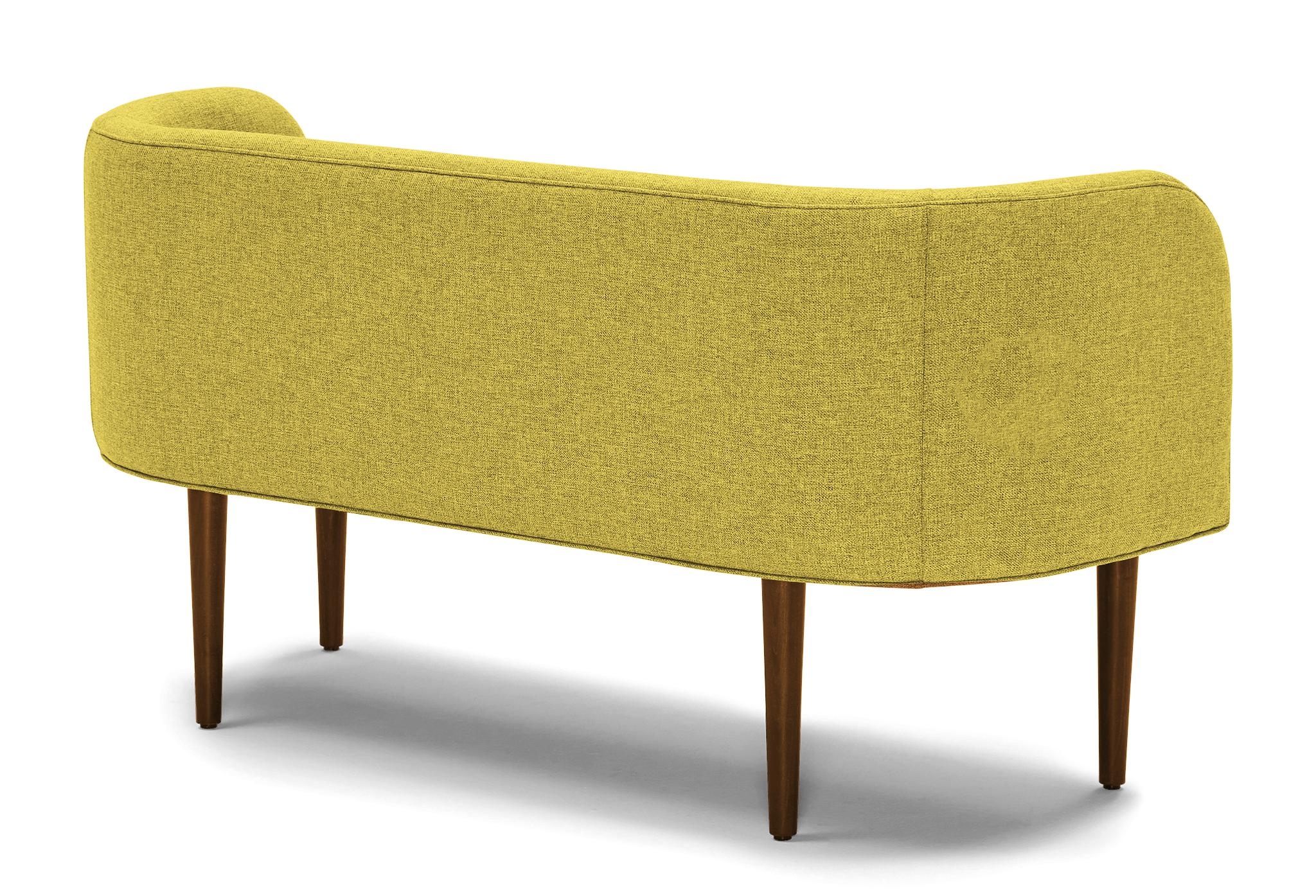 Yellow Elsie Mid Century Modern Bench - Taylor Golden - Mocha - Image 3