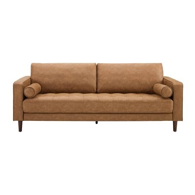 Pyron Faux Leather 87.8" Wide Square Arm Sofa - Image 0