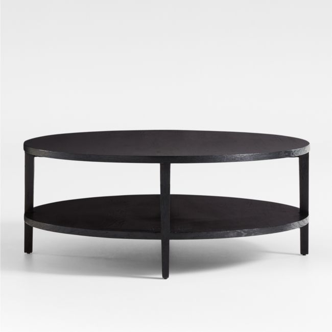 Clairemont Round Ebonized 48" Coffee Table with Shelf - Image 0