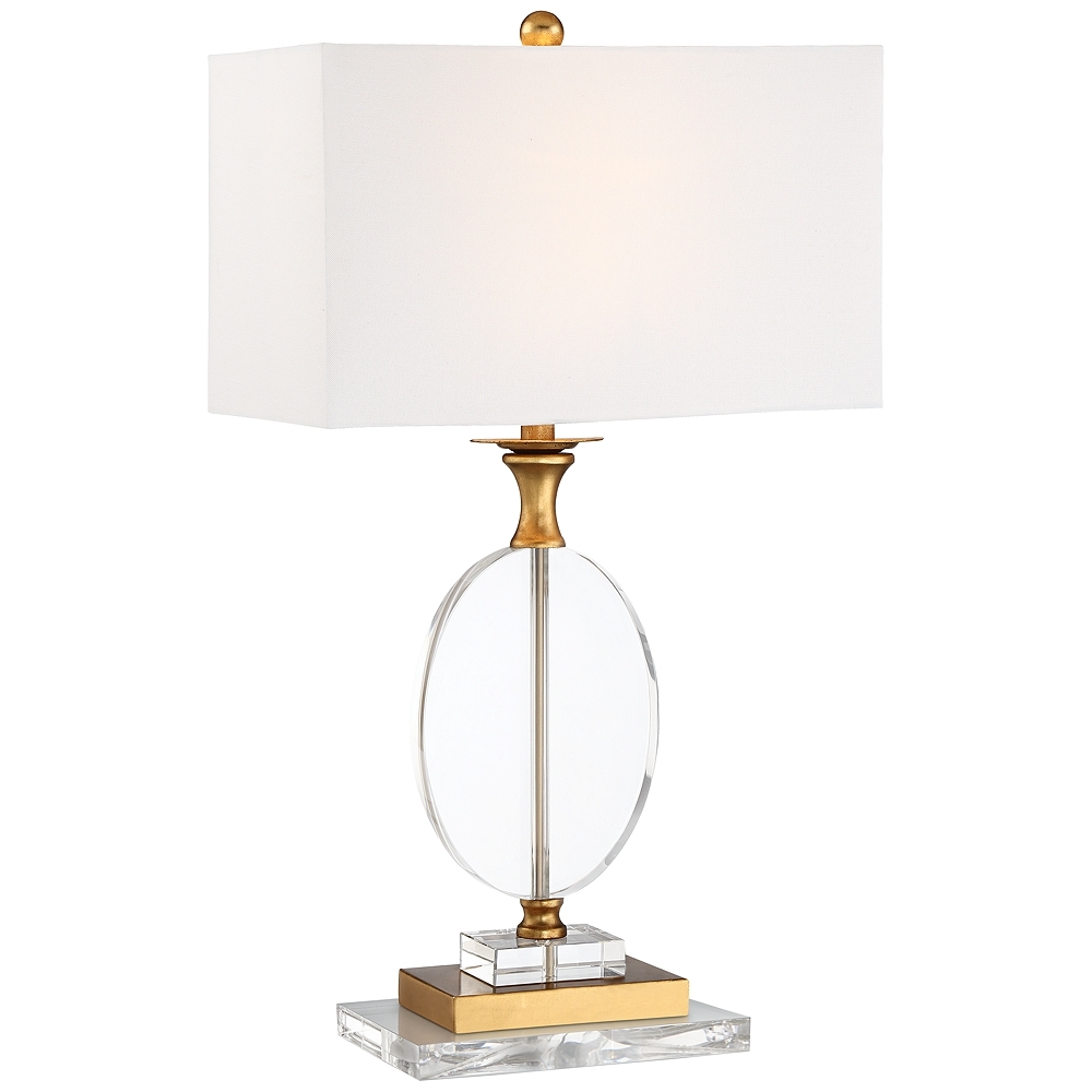 Vienna Full Spectrum Valerie 28" Crystal Gold Table Lamp with Riser - Image 0