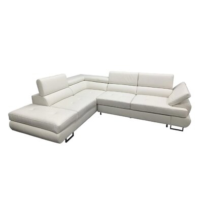 Luton Leather Sectional Sleeper Sofa, Left Corner - Image 0