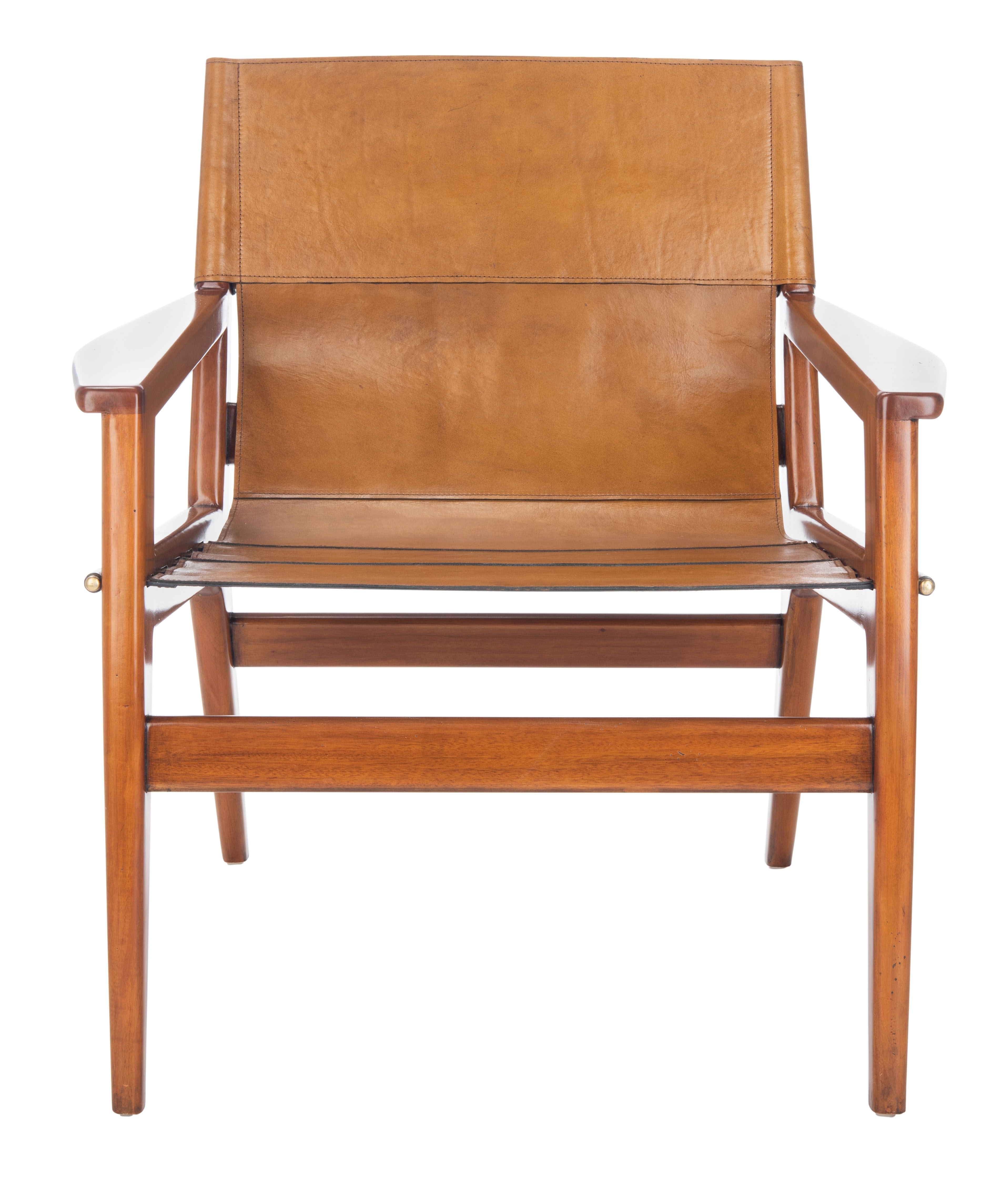 Pavati Leather Sling Chair, Brown - Image 1
