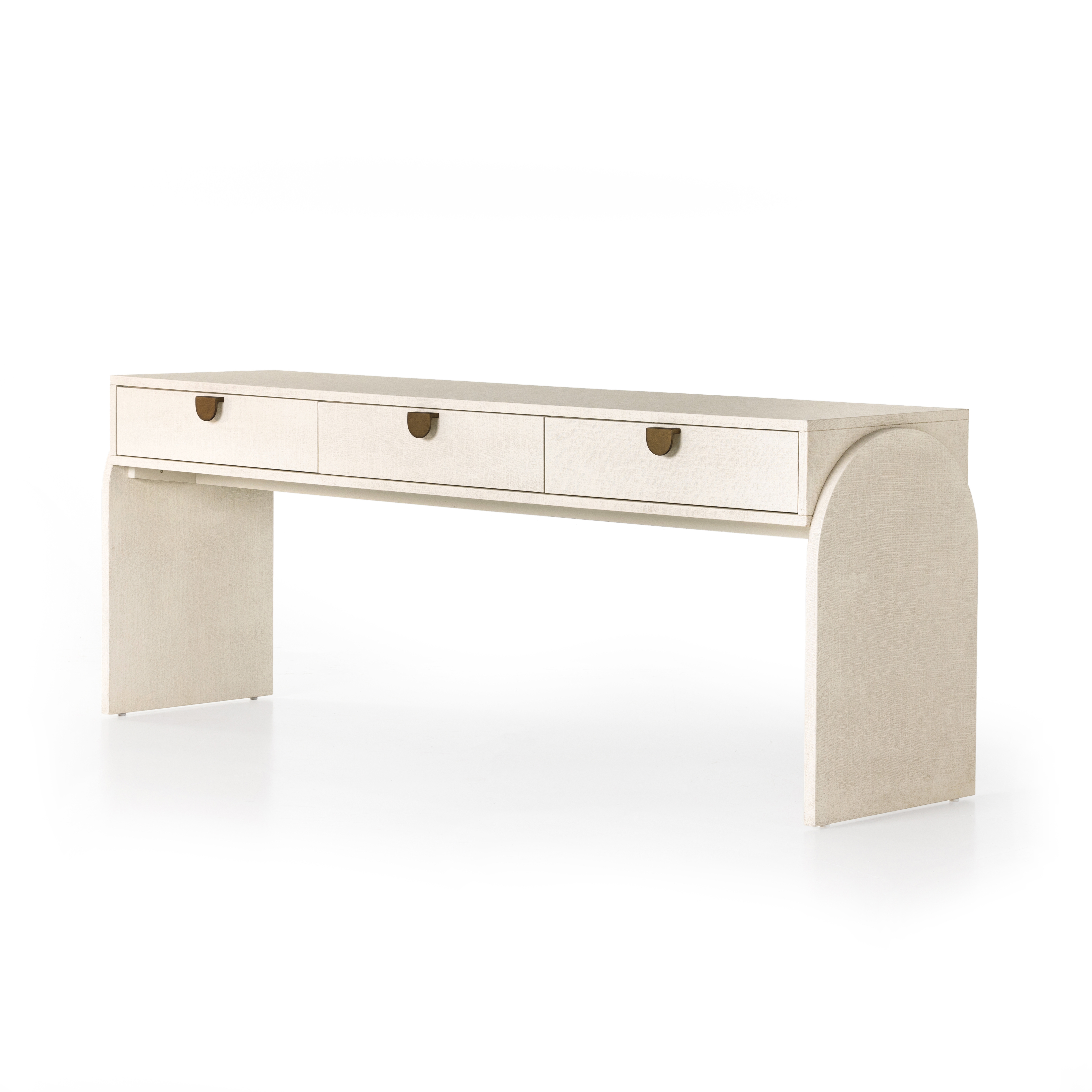 Cressida Console Table-Ivory Painted Ln - Image 0