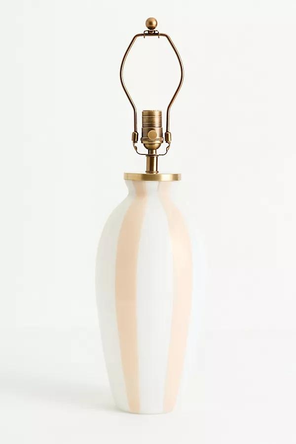 Stripe Peach Glass Table Lamp Base - Image 0