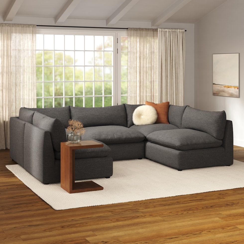 Leigh 121.5" Modular 5-Seater U-Shaped Sectional - Silver Gray - Image 0