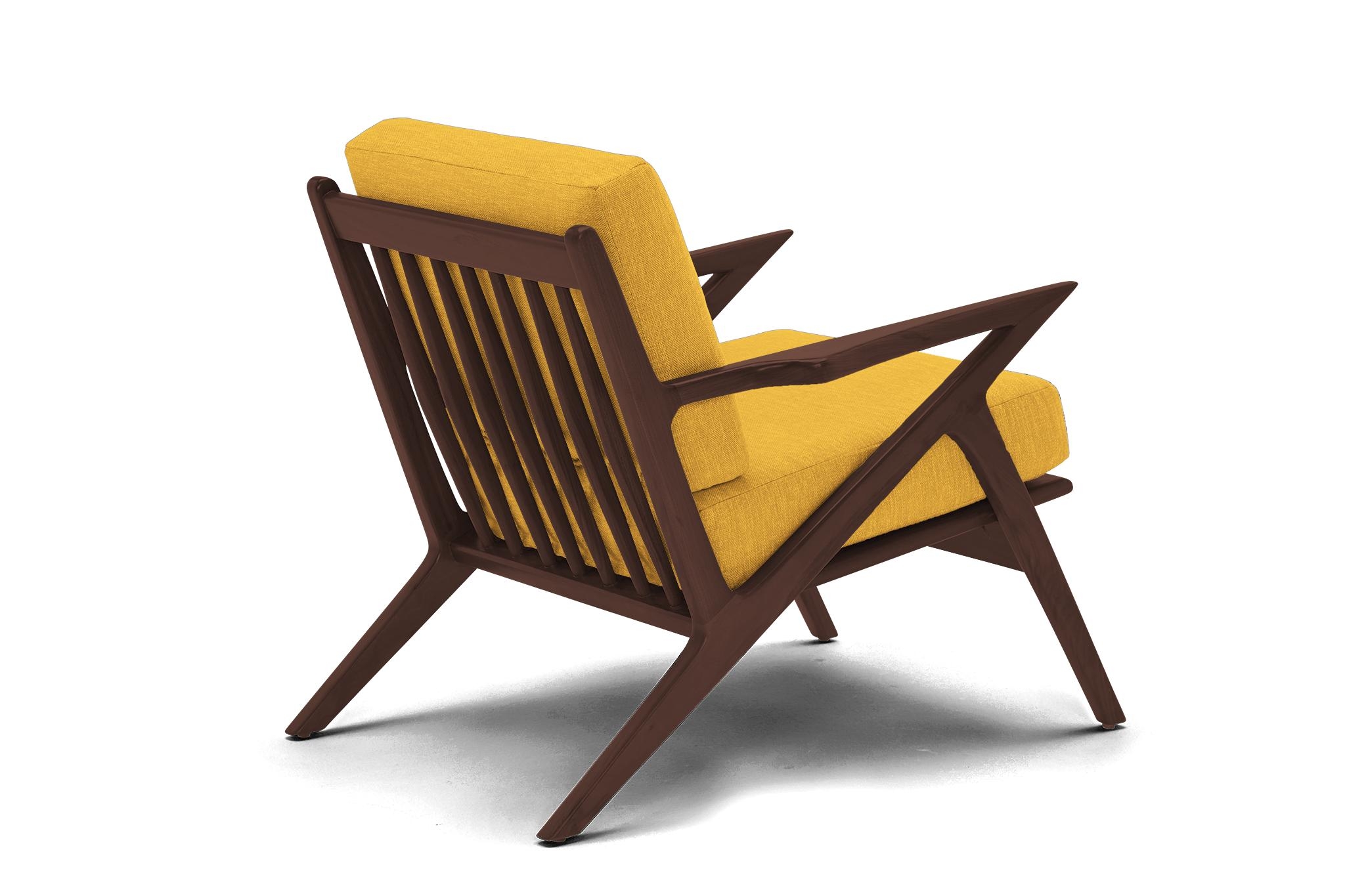 Yellow Soto Mid Century Modern Apartment Chair - Bentley Daisey - Walnut - Image 3