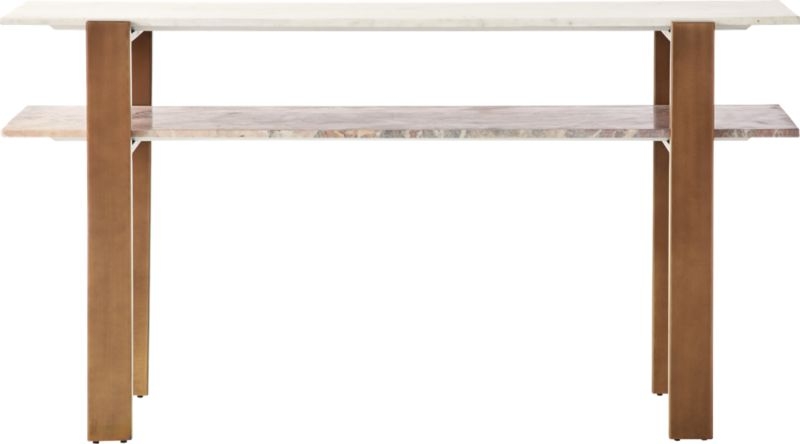 Structure Pink Marble 2-Tier Console Table - Image 2