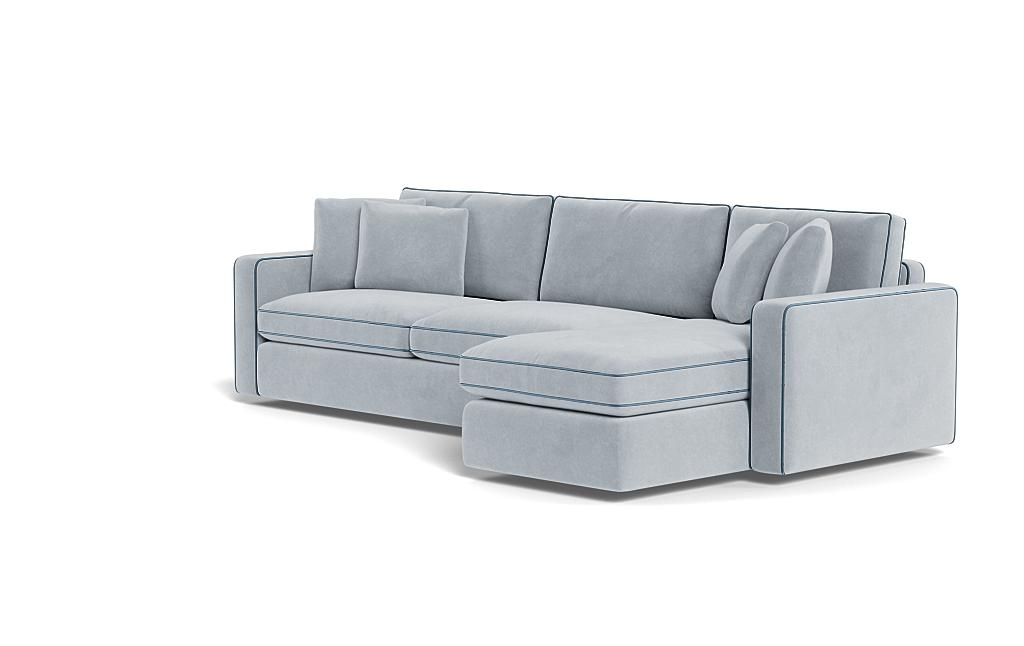 James 3-Seat Right Chaise Sectional with Storage with Custom Piping - Image 2