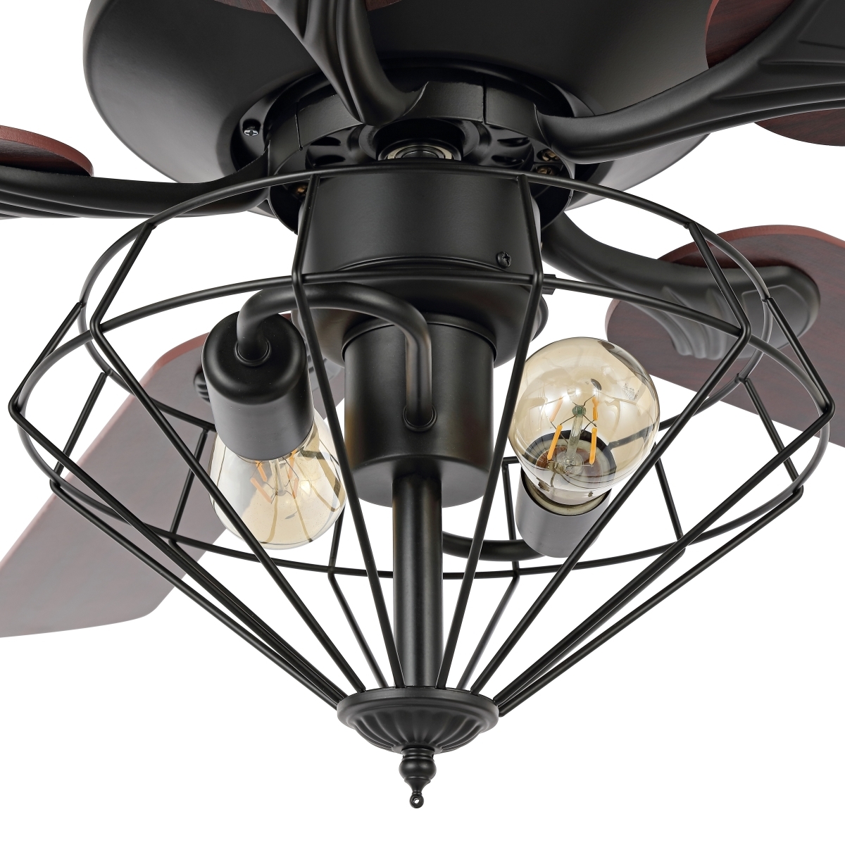 Leanne 2 Lt 52" Ceiling Fan - Black - Safavieh - Image 1