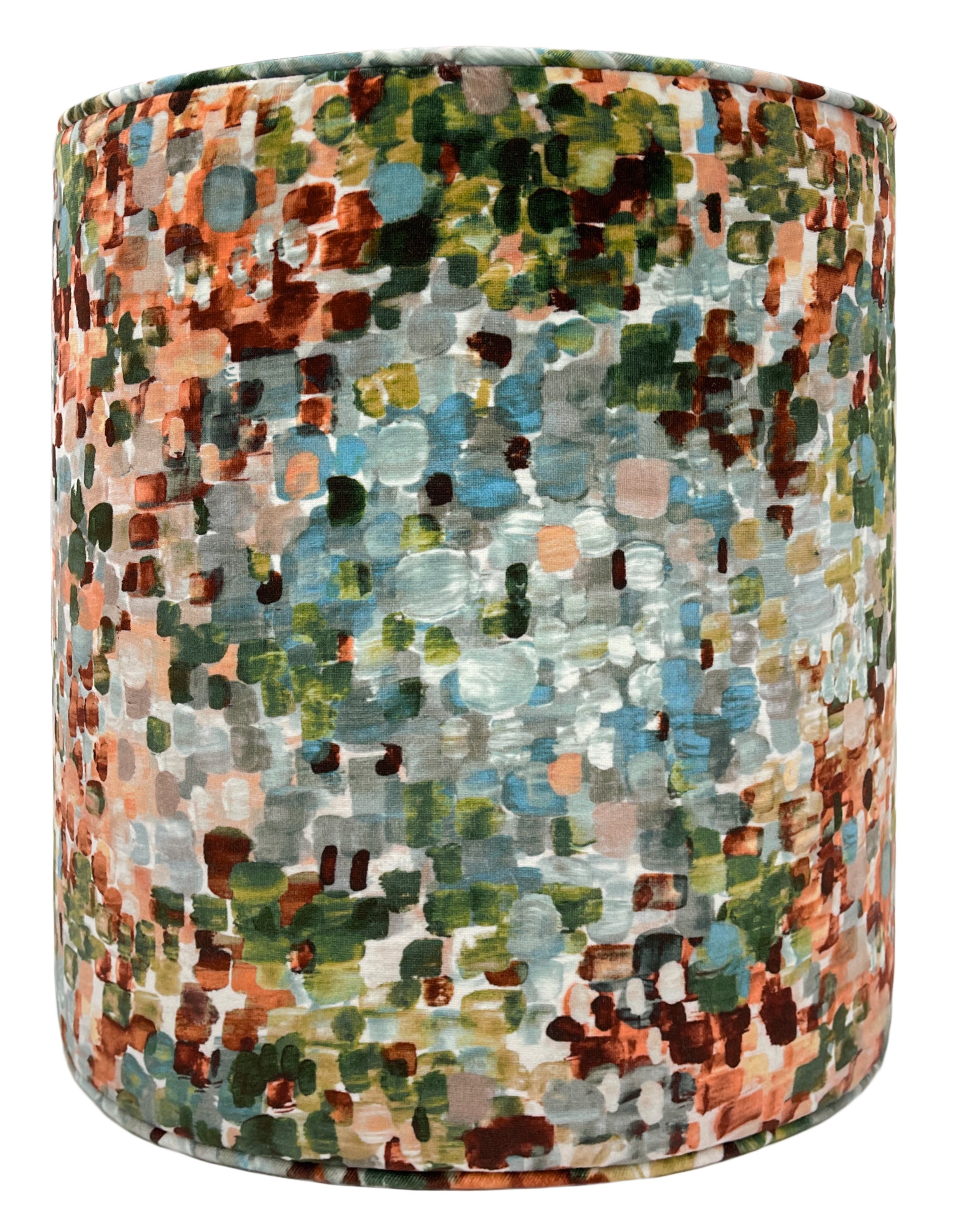 THE TIGHT ROUND OTTOMAN :: MONET VELVET  // MULTI - BY THE YARD - Image 1