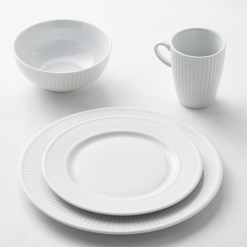 Pillivuyt Plisse Porcelain 16-Piece Dinnerware Set with Cereal Bowl - Image 0