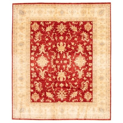 One-of-a-Kind Hand-Knotted New Age 8'4" x 9'9" Wool Area Rug in Red/Brown - Image 0