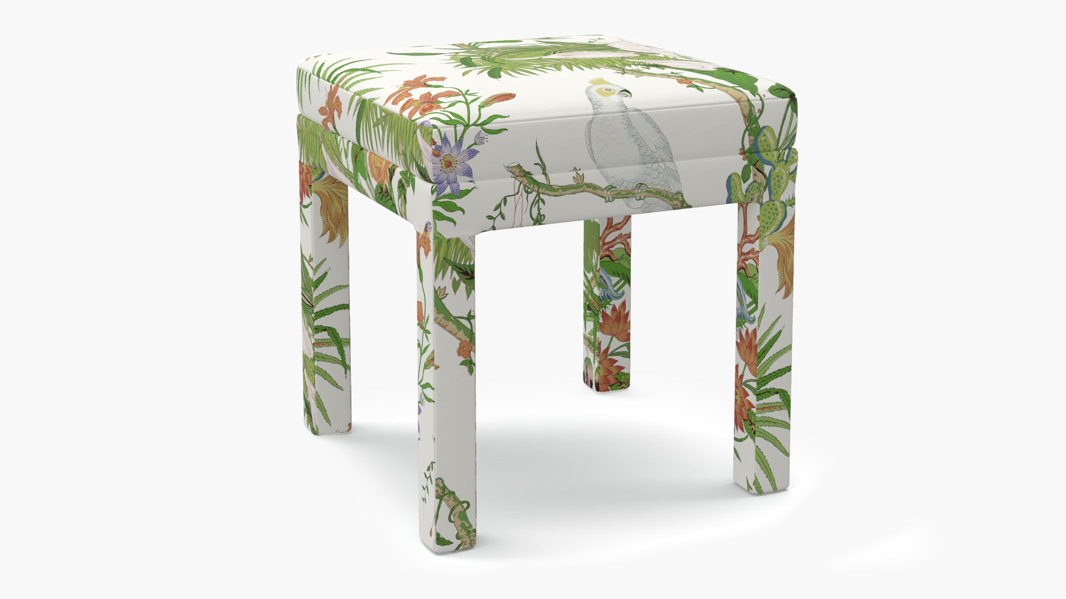 Parsons Ottoman, White Cinque Terra - Image 1