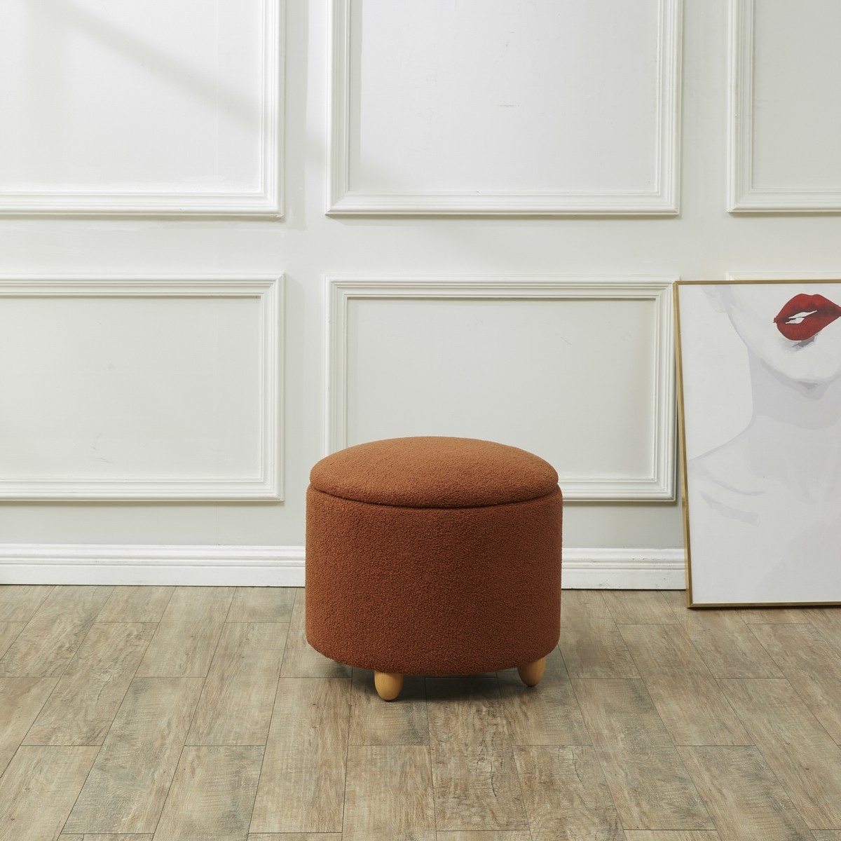 Mariabella Storage Ottoman - Rust / Natural - Image 1