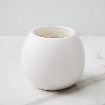 Pure Ceramic Two-Wick Candle, White - Image 0