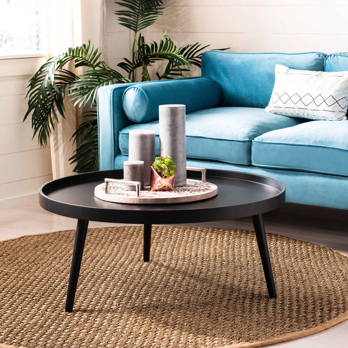 Fritz Tray Top Coffee Table - Black - Safavieh - Image 1